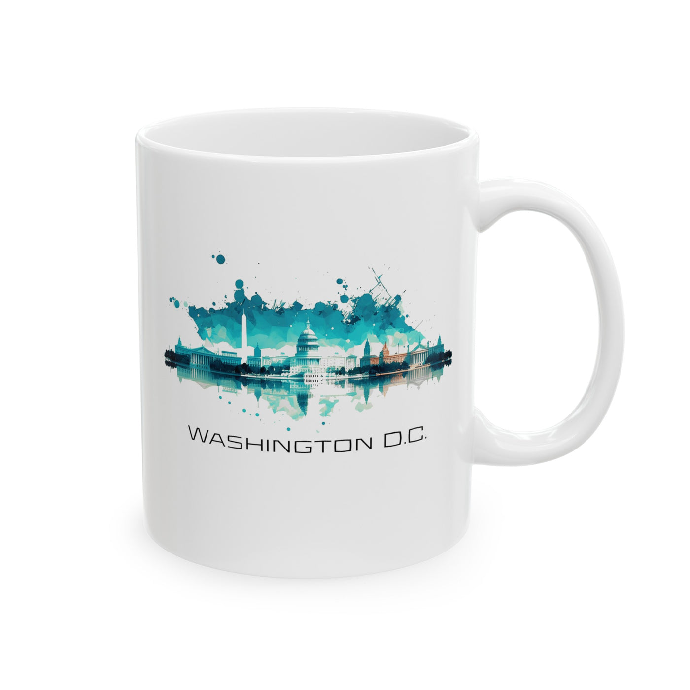 Washington DC Stylized Skyline Mug - Ceramic Mug 11oz