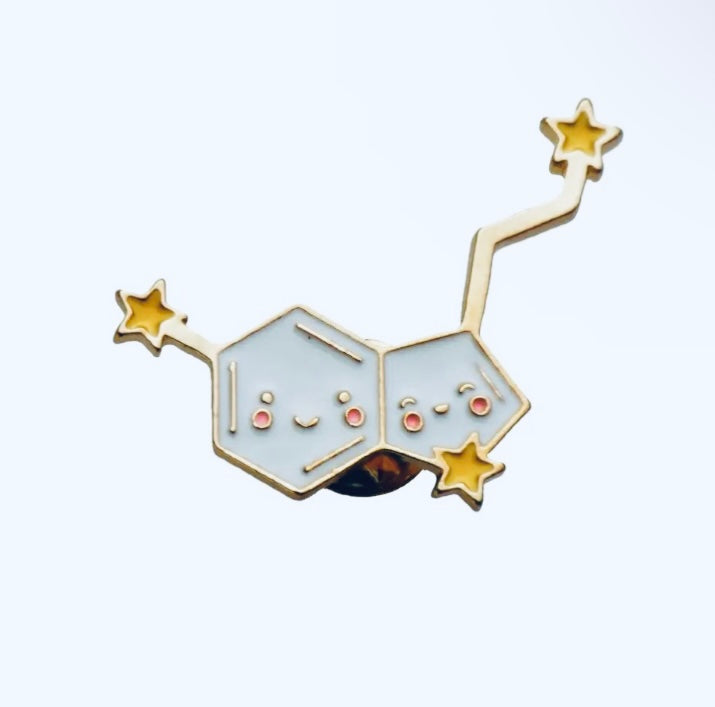 Serotonin Molecule Enamel Pin