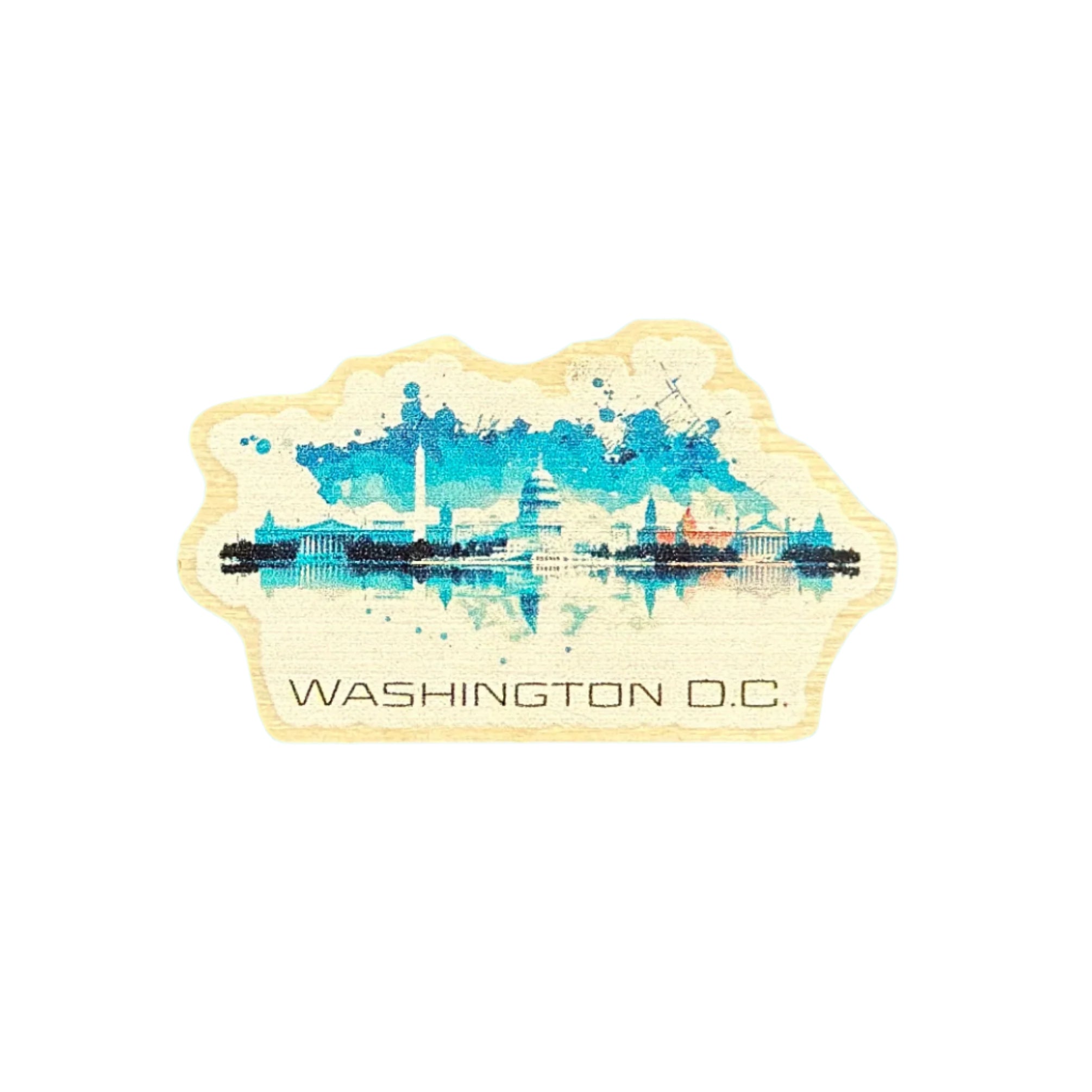 Washington DC Skyline Blue - Wooden Pin – Because Science