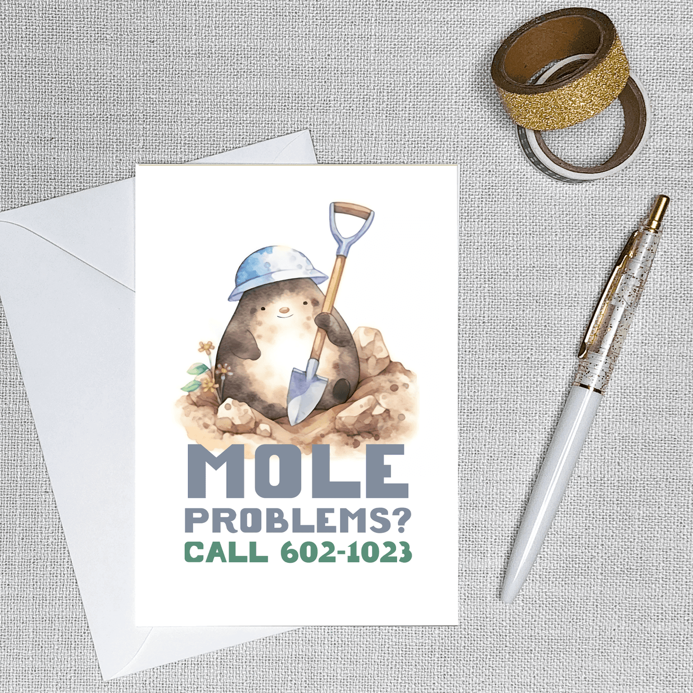 Mole Problems - Greeting Card