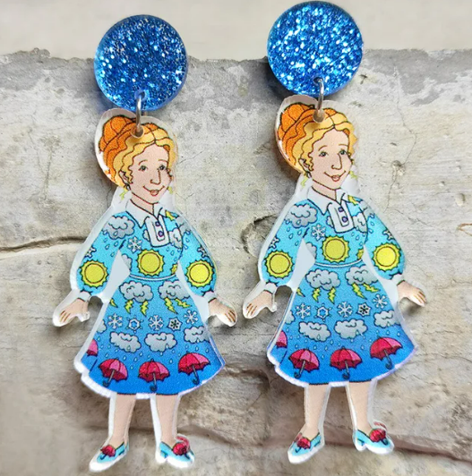 Miss Frizzle Weather Post Earrings