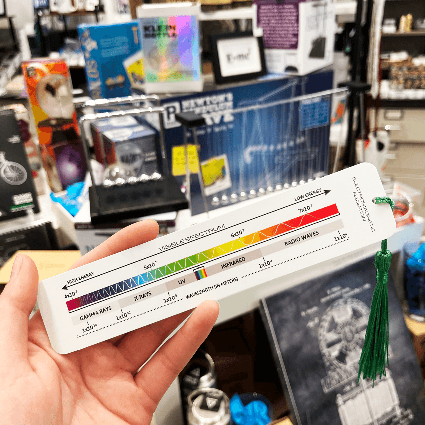 Electromagnetic Spectrum Bookmark with Tassel