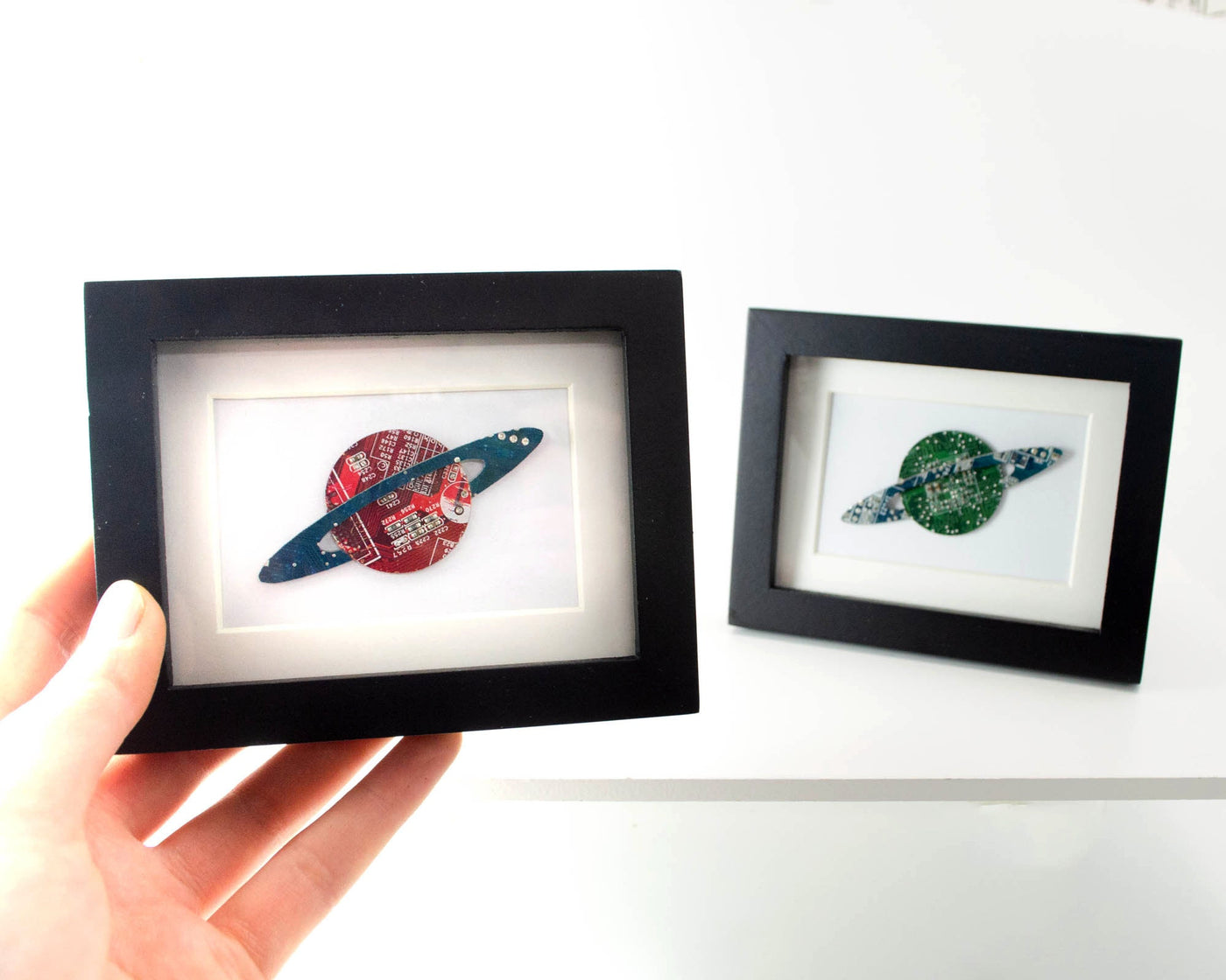 Mini Saturn Framed Art - Customizable Space Gift