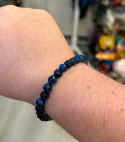 Cat's Eye Blue Stretch Bracelet