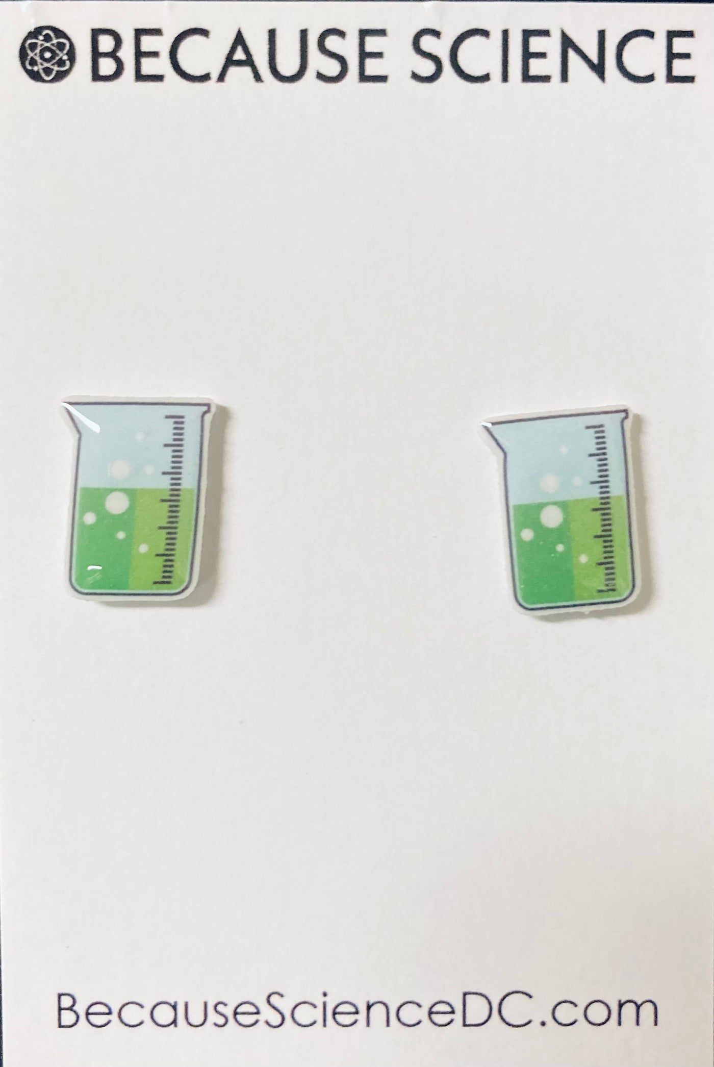 Green Beaker Post Earrings
