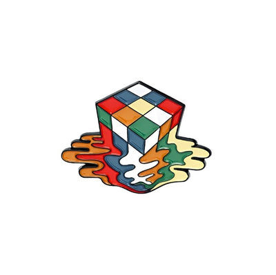 Melting Puzzle Cube Enamel Pin