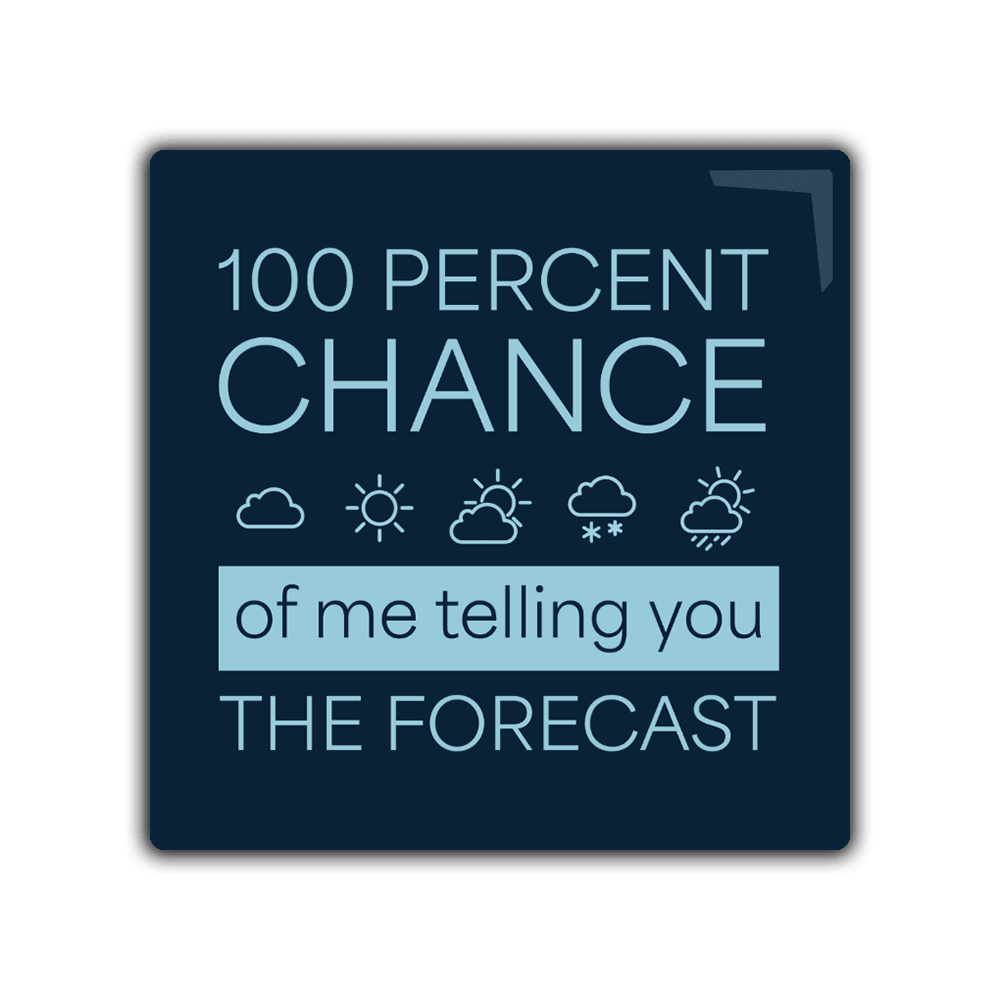 100 Percent Chance Forecast - 2x2 Magnet
