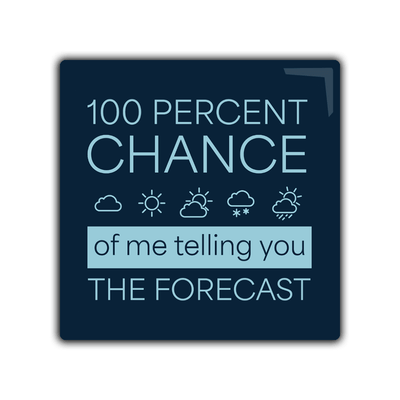 100 Percent Chance Forecast - 2x2 Magnet