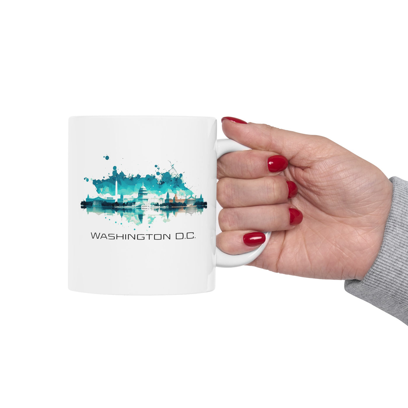 Washington DC Stylized Skyline Mug - Ceramic Mug 11oz