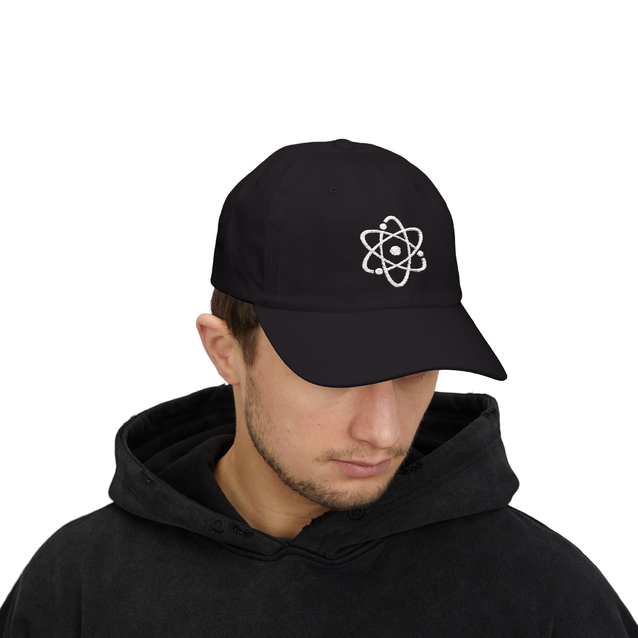 Atom (Black) - Classic Dad Embroidered Hat – Because Science