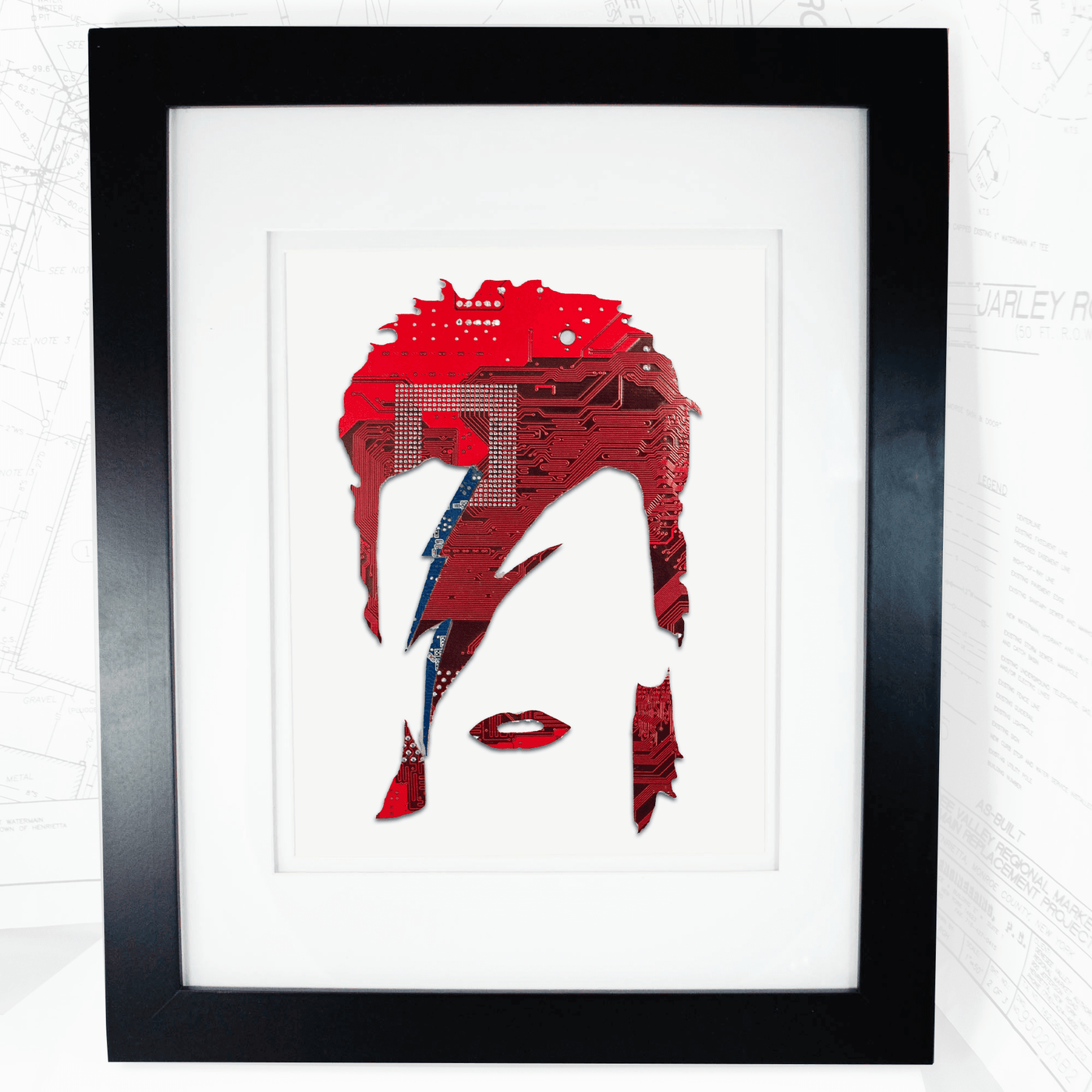 David Bowie Circuit Board Art - 11x14
