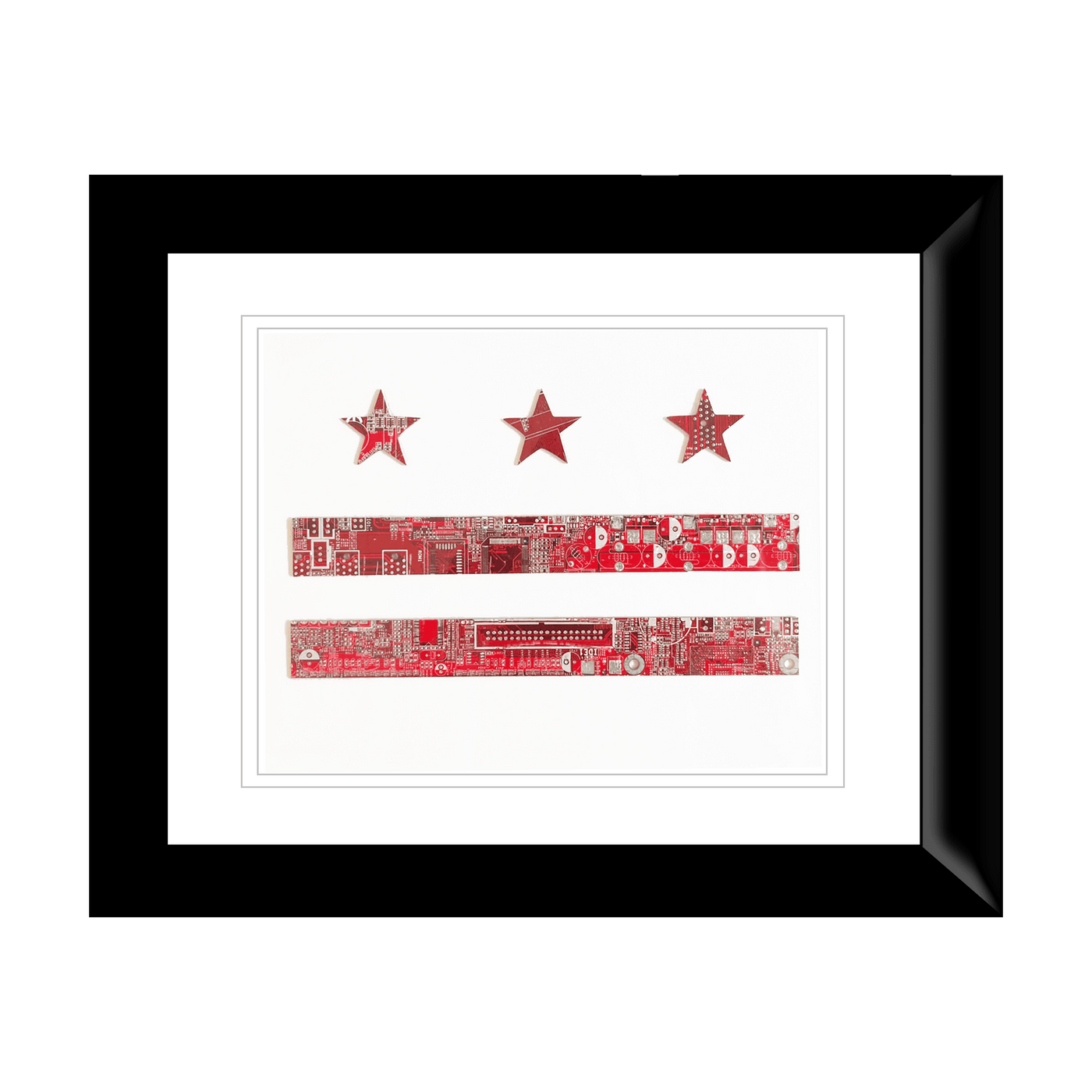 Washington DC Flag Circuit Board Art - 11x14