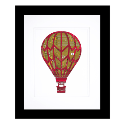 Hot Air Balloon Circuit Board Art - 11x14