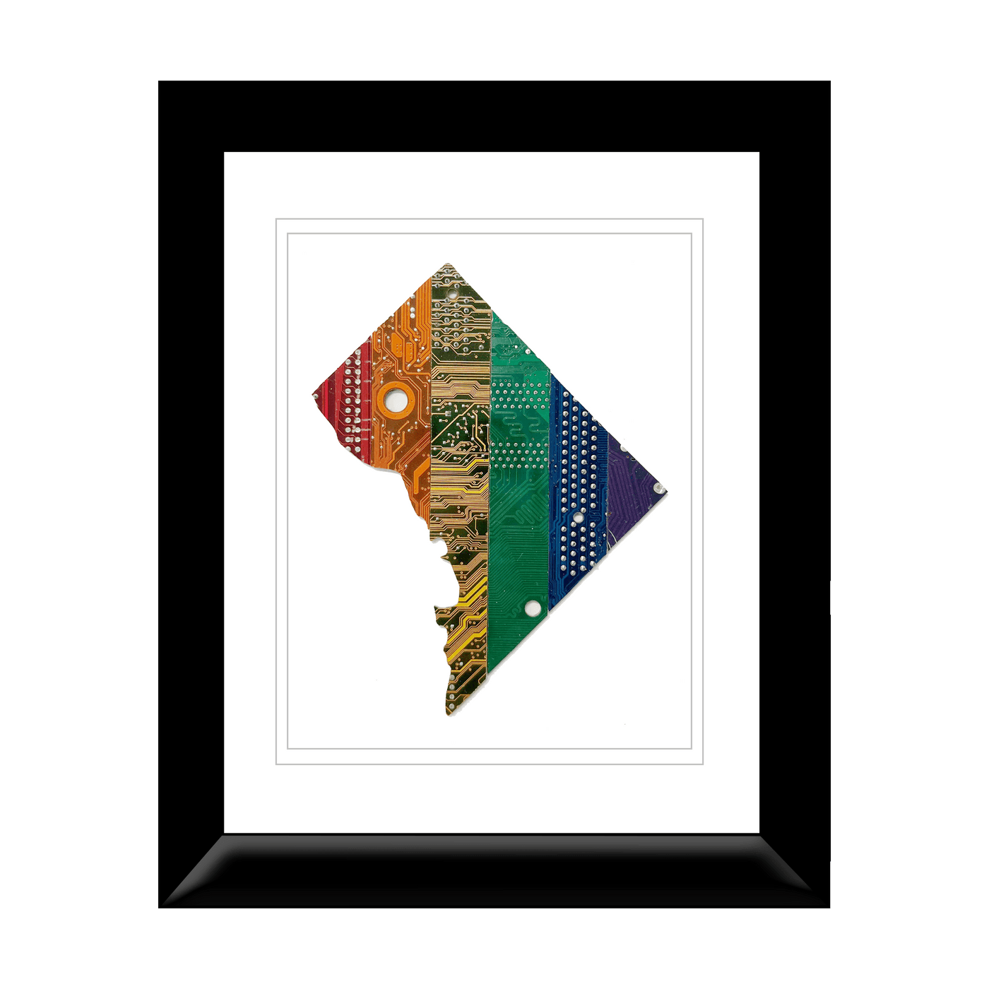 Rainbow DC Circuit Board Art - 11x14