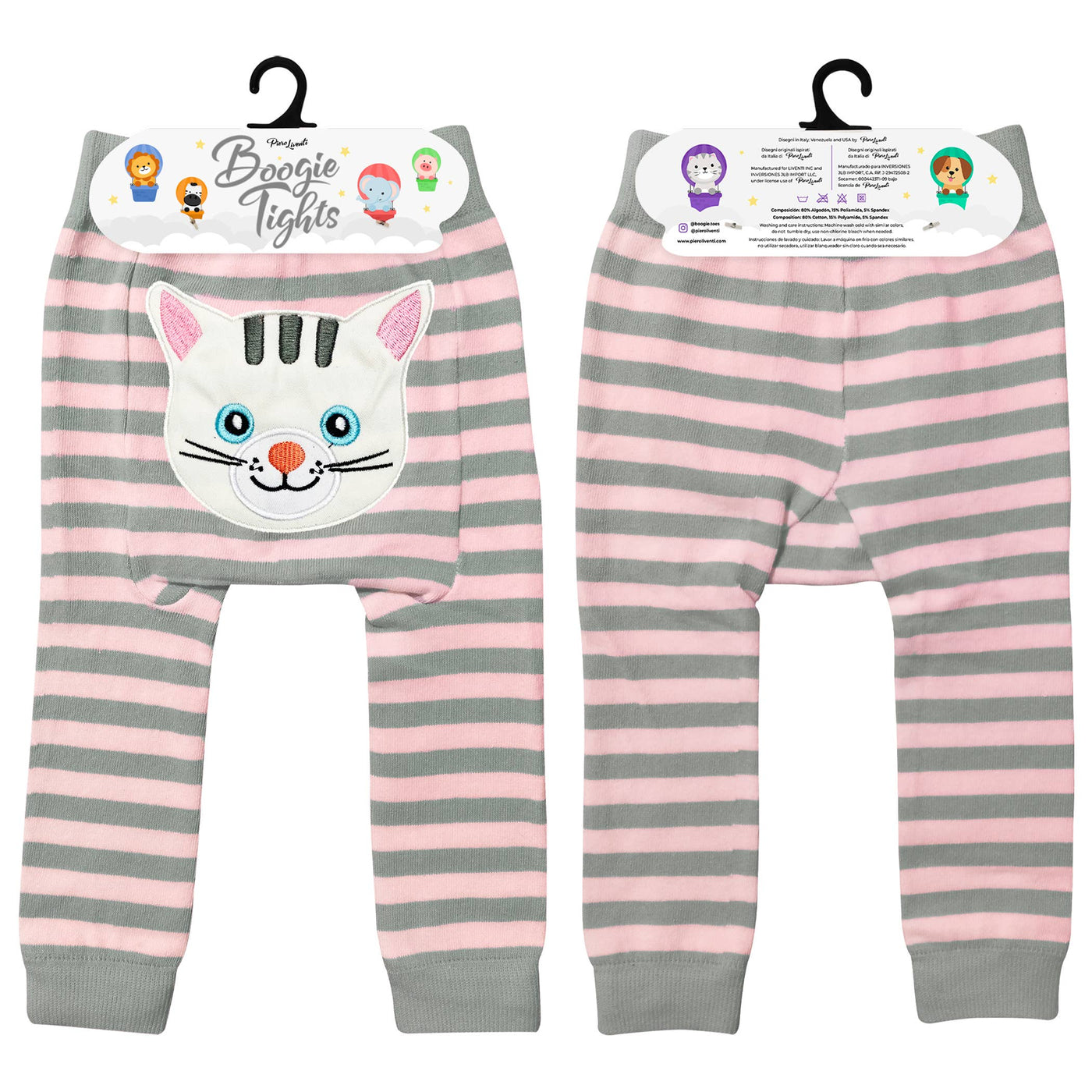 Gray Pink Cat 2-Pc Boogie Toes & Tight Baby Gift Set (6 M to 18 M)