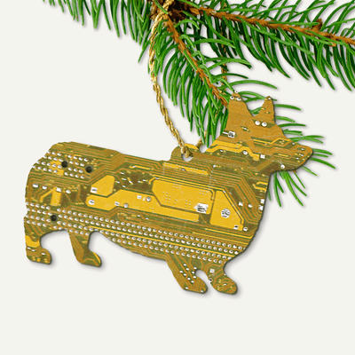 Circuit Board Corgi Ornament