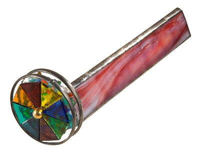 Kaleidoscope Red Opalescent Stained Glass Art