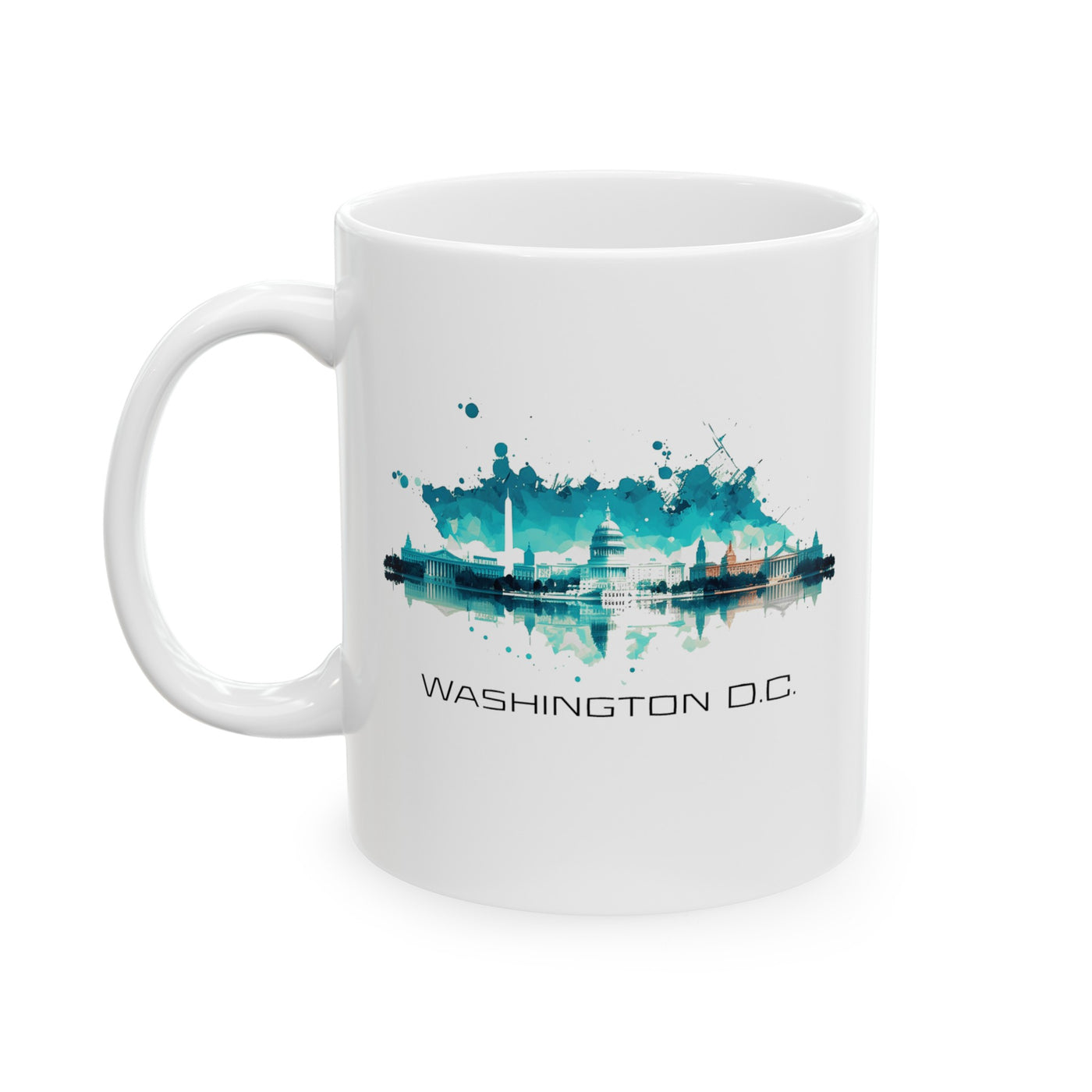 Washington DC Stylized Skyline Mug - Ceramic Mug 11oz