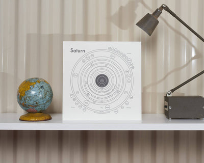 Saturn Map Letterpress Print: 8" x 8"