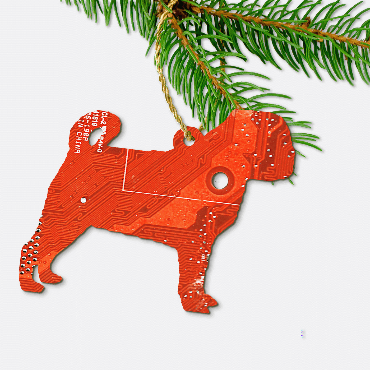 Circuit Board Pug Ornament