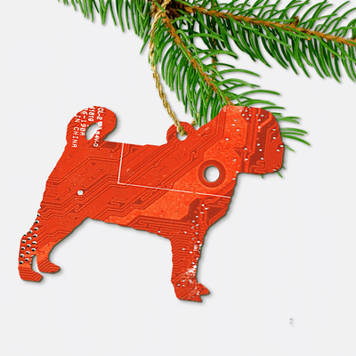 Circuit Board Pug Ornament