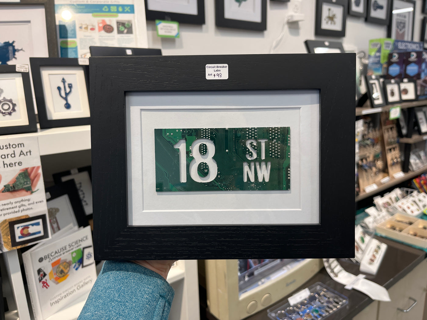 Custom Street Sign Art - Made from Circuit Boards