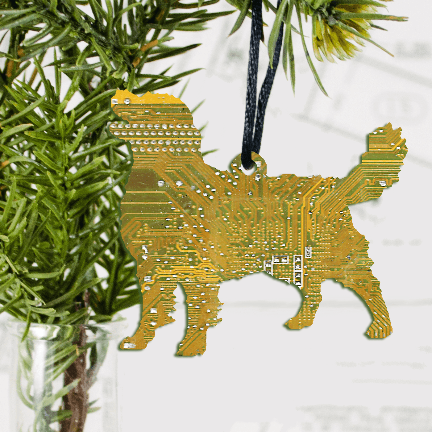 Circuit Board Golden Retriever Ornament