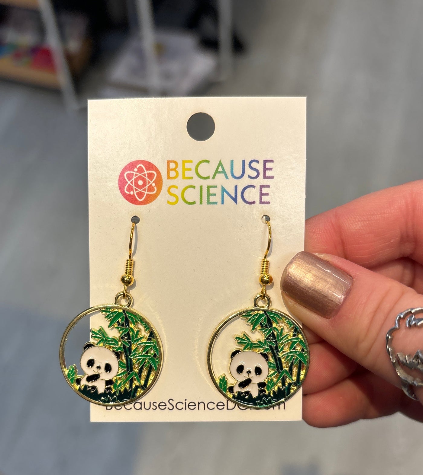 Giant Panda Dangle Earrings