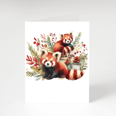 Watercolor Red Pandas Greeting Card