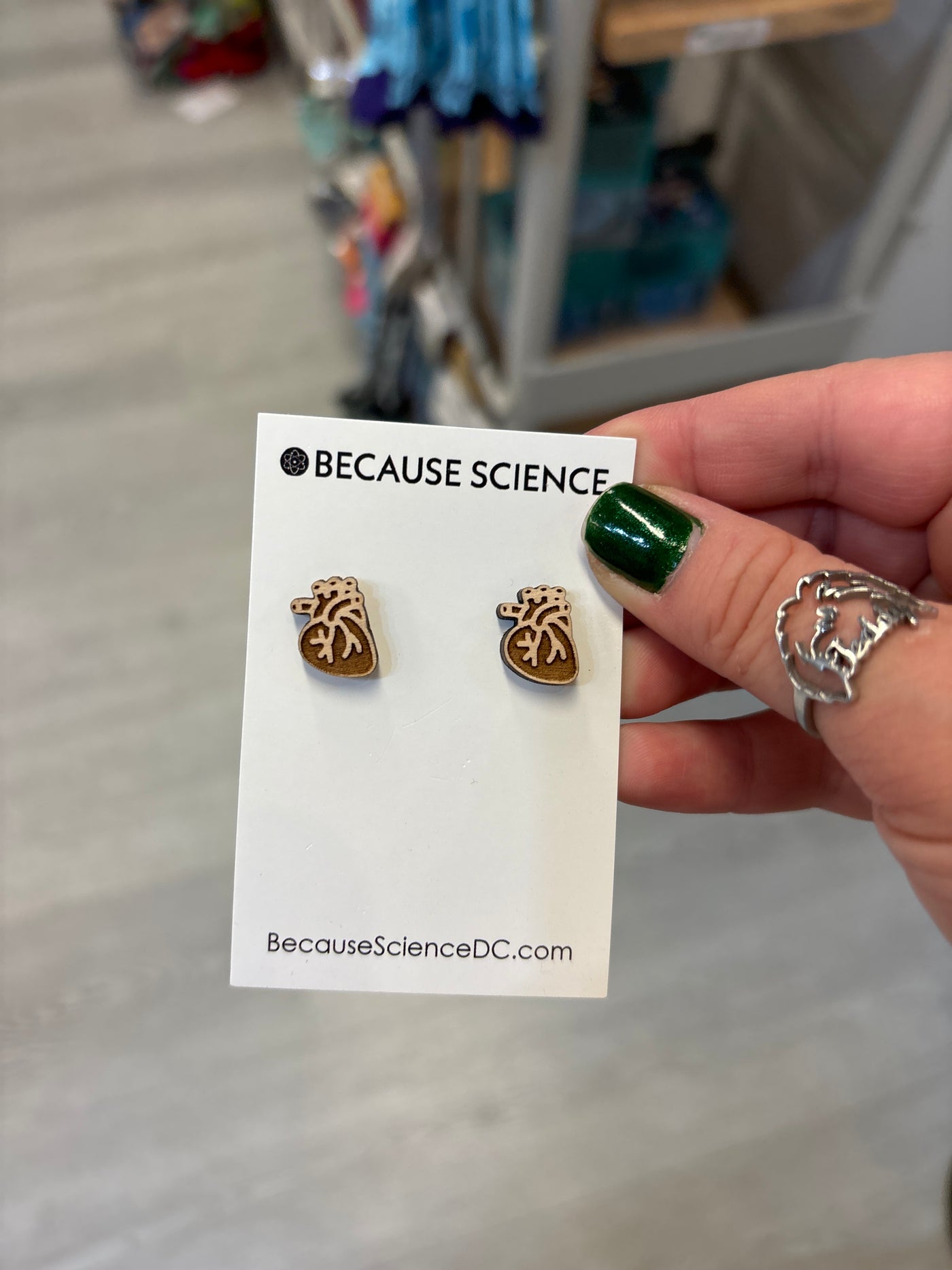 Heart - Wood Post Earrings