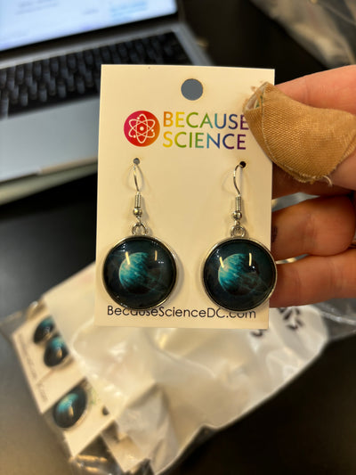 Uranus Glass Dome Dangle Earrings