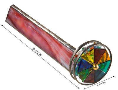 Kaleidoscope Red Opalescent Stained Glass Art