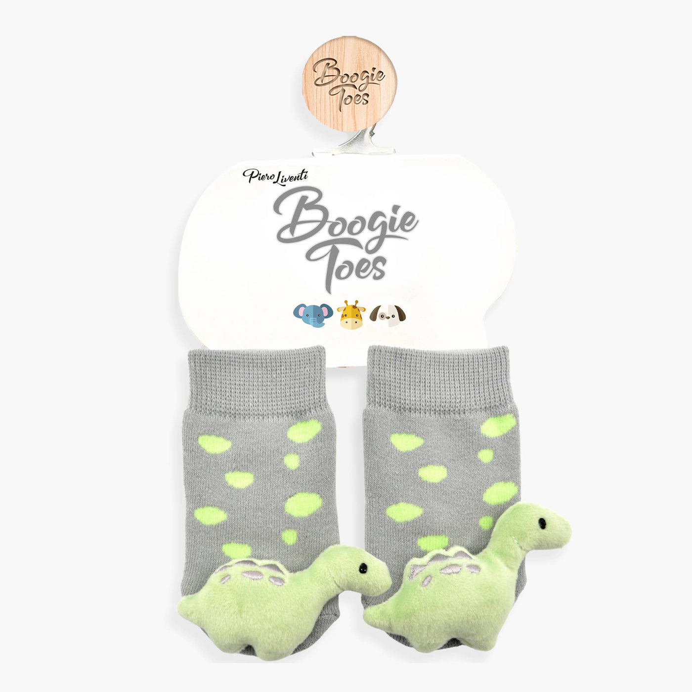 Green Dino 2-Pc Boogie Toes & Tight Baby Gift Set (6 M to 18 M)