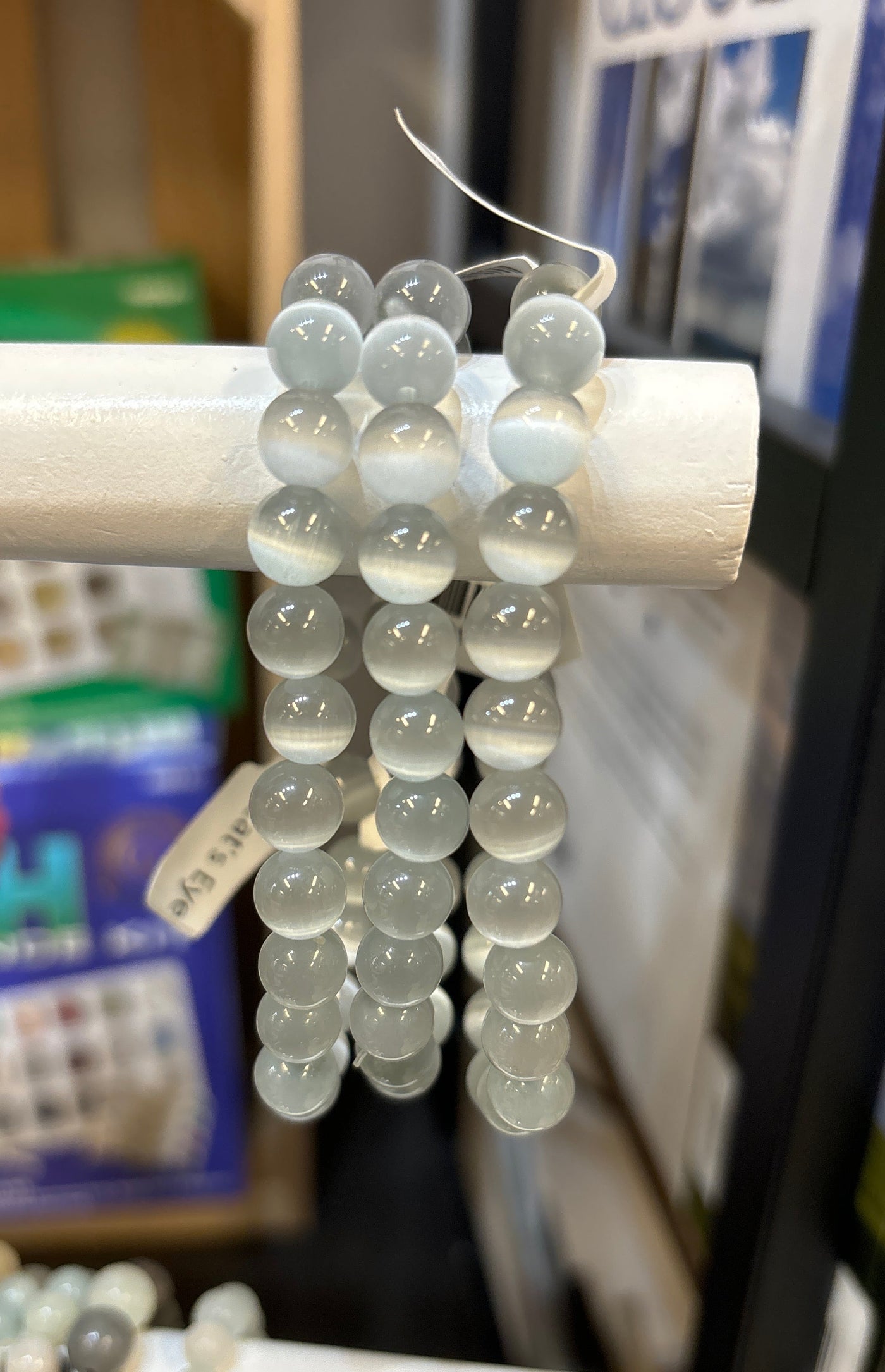 Cat's Eye Gray Stretch Bracelet