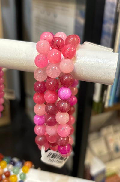 Quartz (pinks) Gemstone Stretch Bracelet