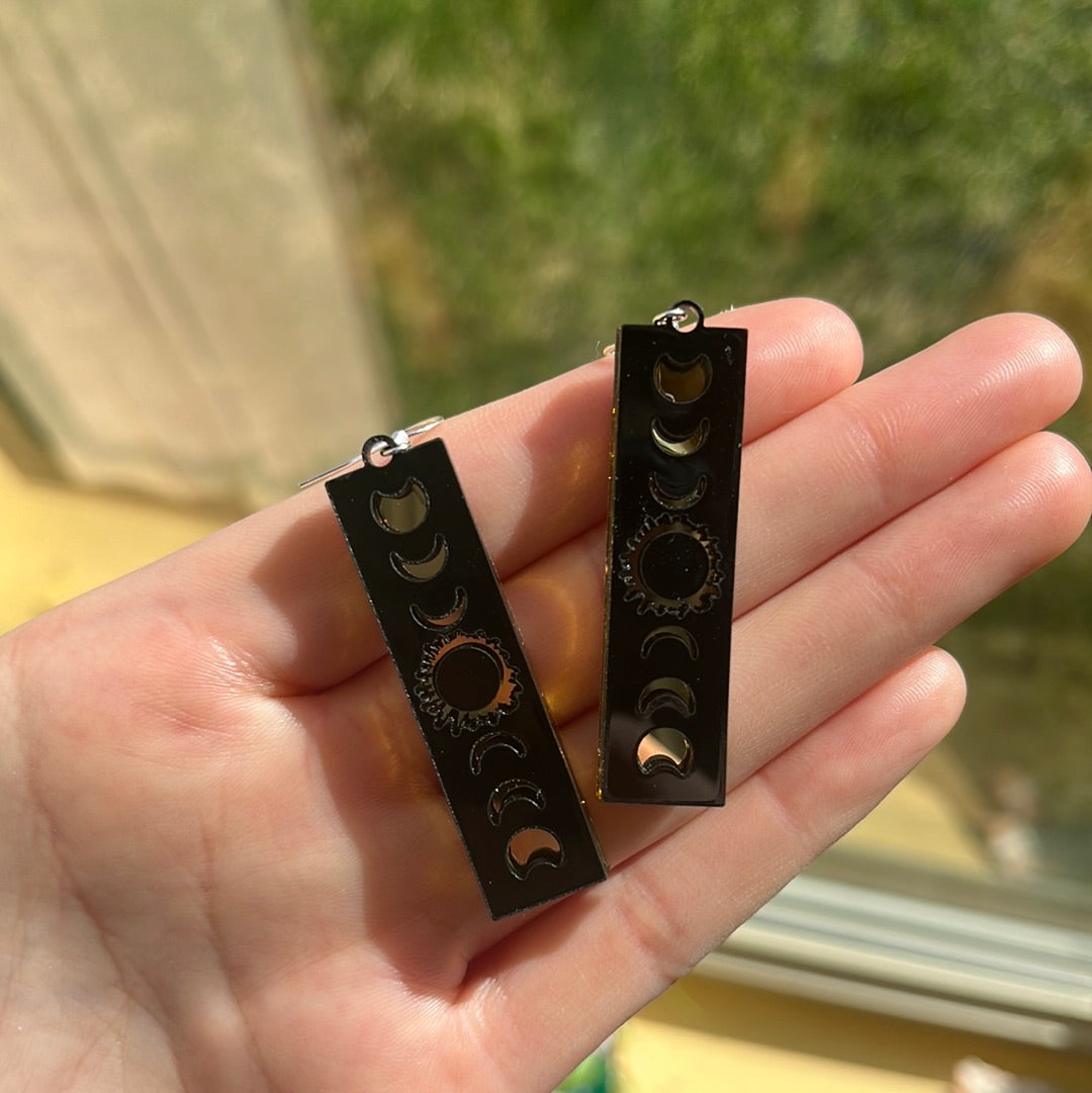 Solar Eclipse Acrylic Bar Earrings