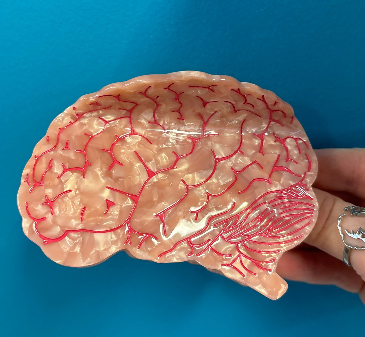 Pink Brain Hair Claw Clip