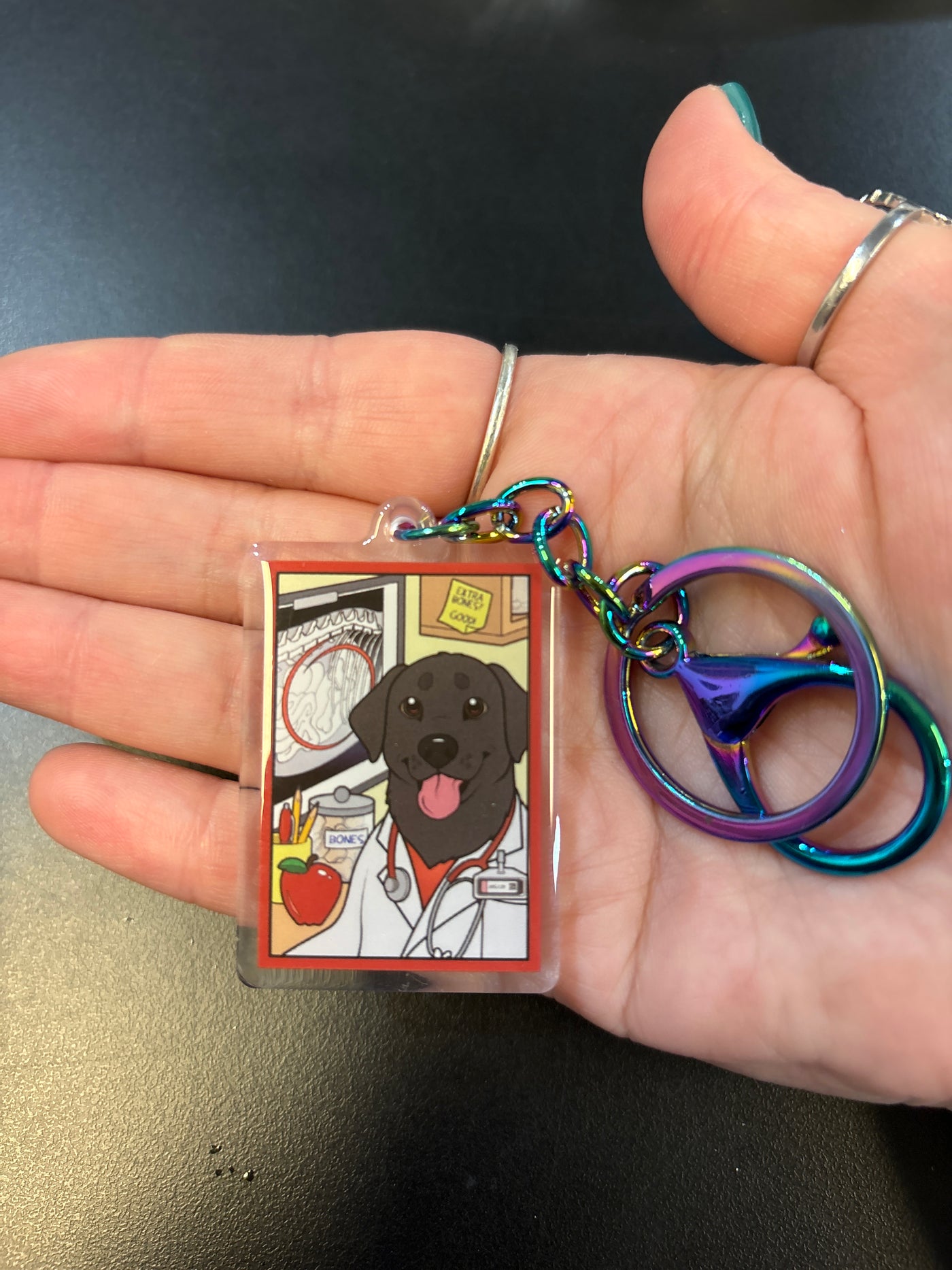 The STEM Dogs: Black Lab Medical - Acrylic Keychain
