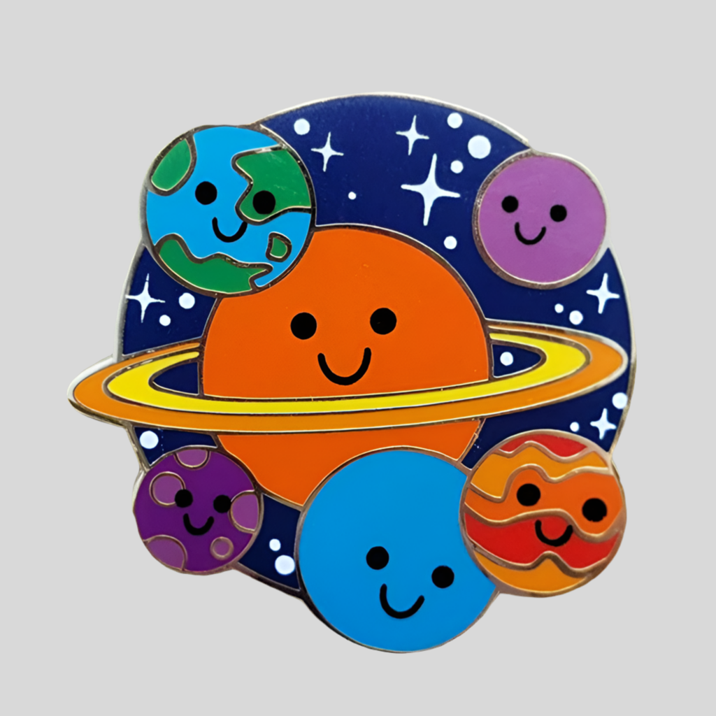 Cute Solar System Enamel Pin