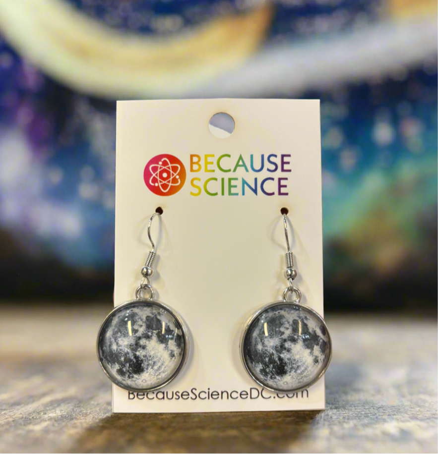 Moon Glass Dome Dangle Earrings