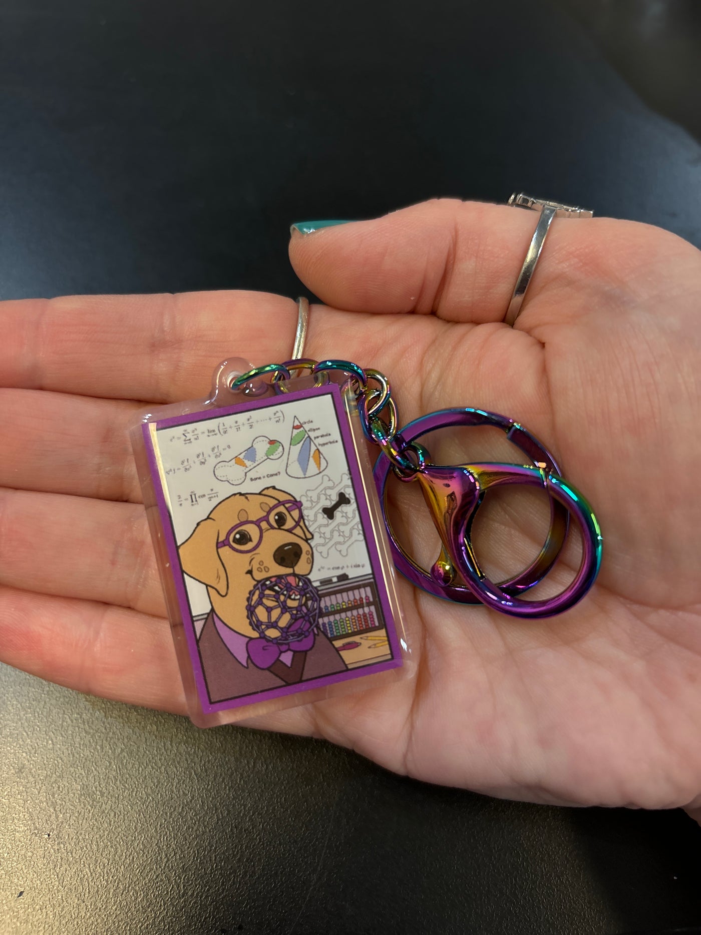 The STEM Dogs: Yellow Lab Maths - Acrylic Keychain