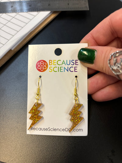 Lightning - Glittery Acrylic Dangle Earrings