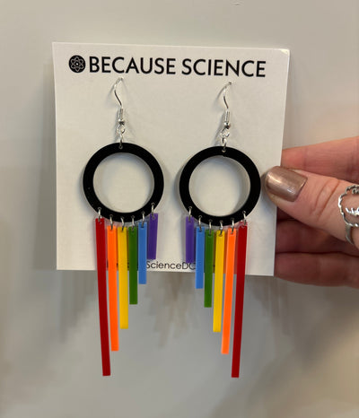 Rainbow Circle Dangle Earrings