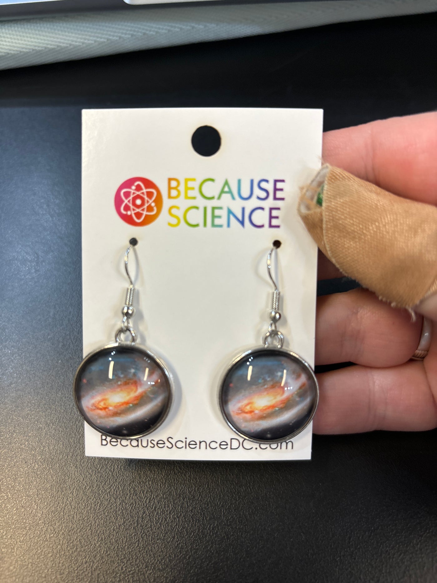 Milky Way Glass Dome Dangle Earrings