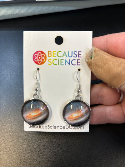 Milky Way Glass Dome Dangle Earrings