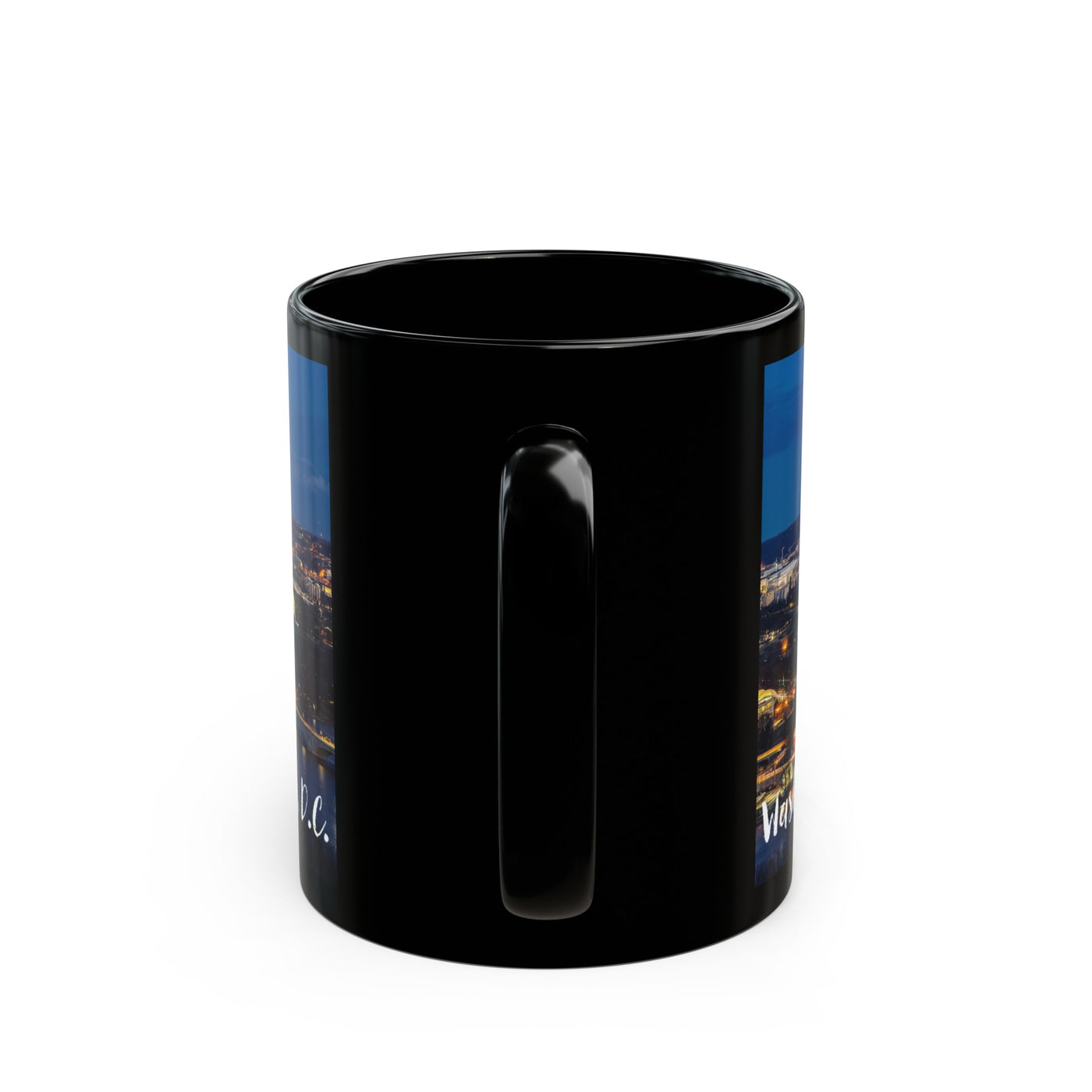 Washington DC Nighttime Skyline - 11oz Black Mug