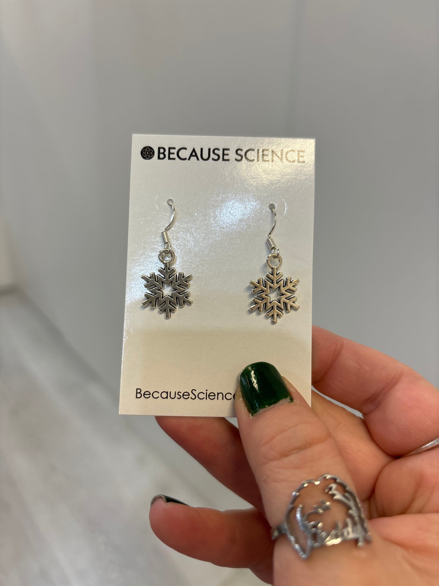 Snowflakes - Small Metal Dangle Earrings