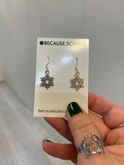 Snowflakes - Small Metal Dangle Earrings