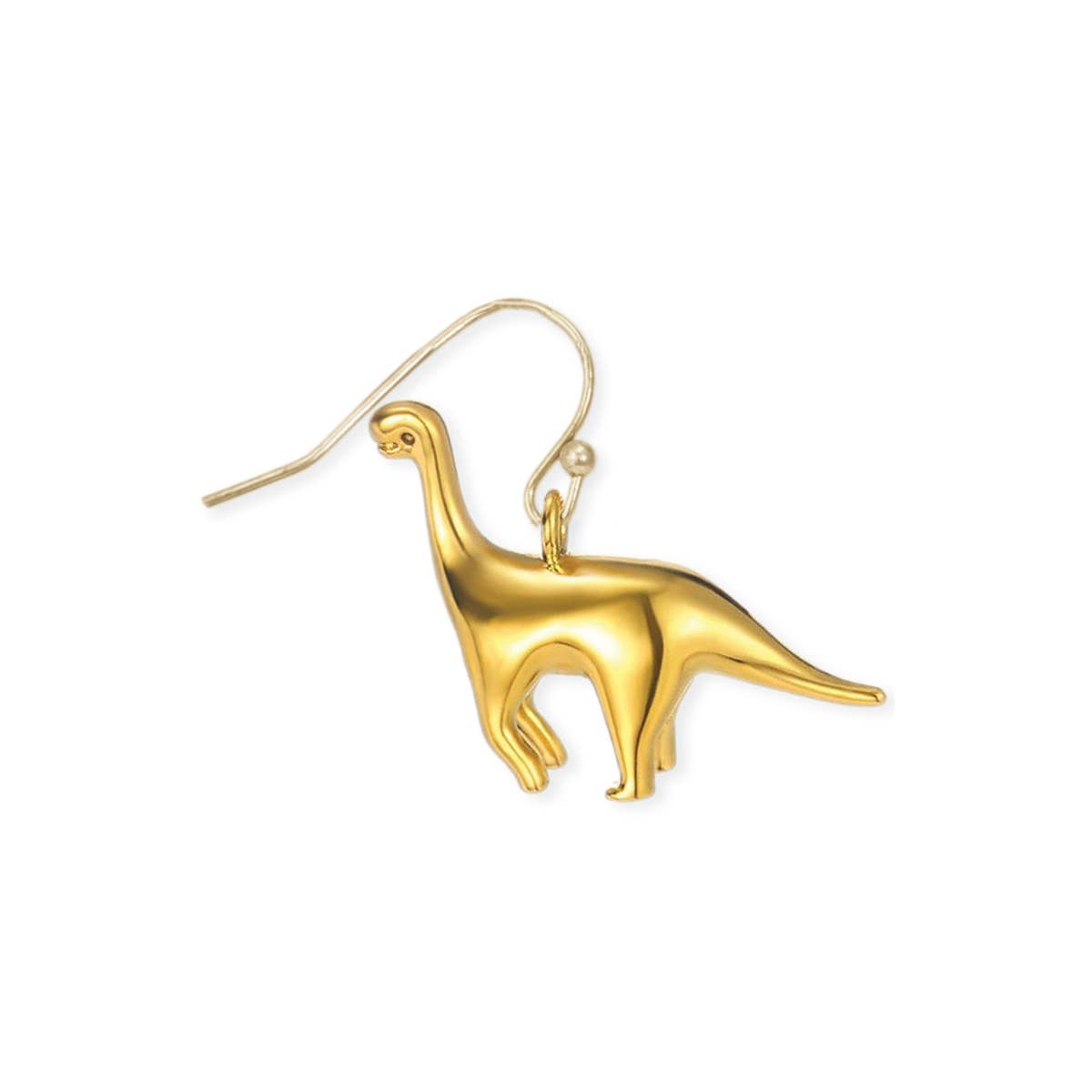 Prehistoric Times Gold Brontosaurus Earrings