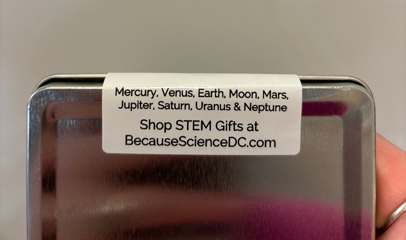 Solar System Glass Magnet Set in Tin